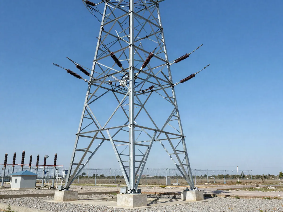 Torre metálica galvanizada de soporte para equipo de subestación eléctrica